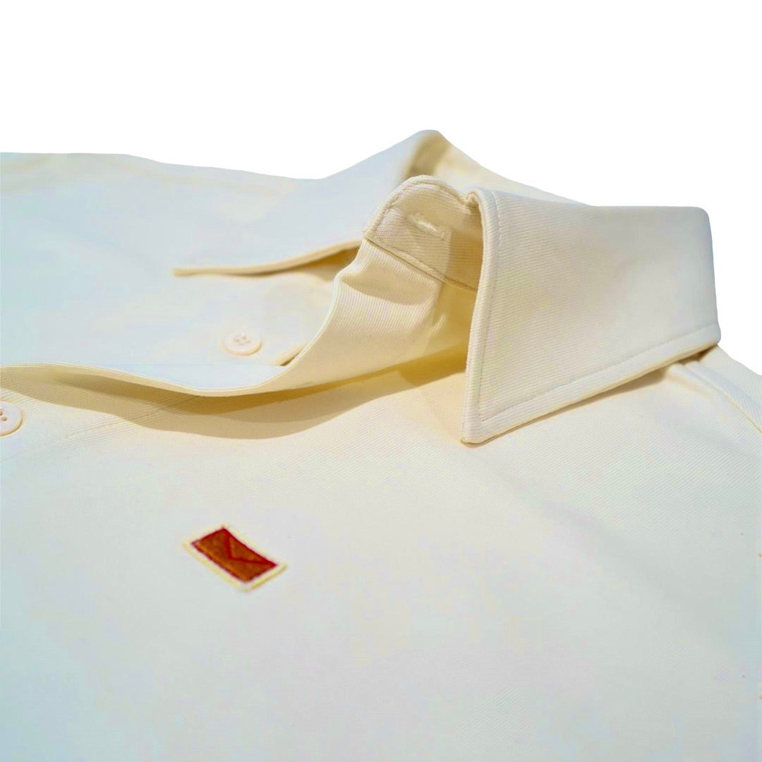 Malak Ecru Stitched Button Down